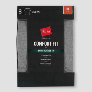Hanes Premium Black Label Men's‎ 3pk Crewneck Undershirt - Black XL